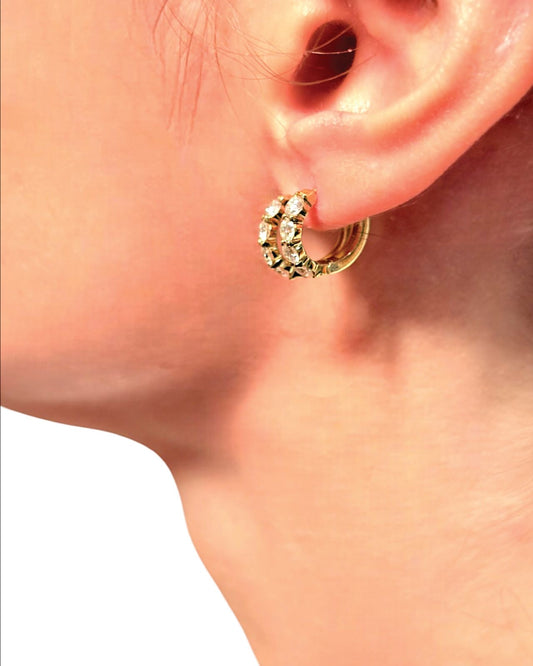 9ct Gold and Diamond Huggies