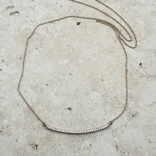 Curve Diamond Bar Necklace