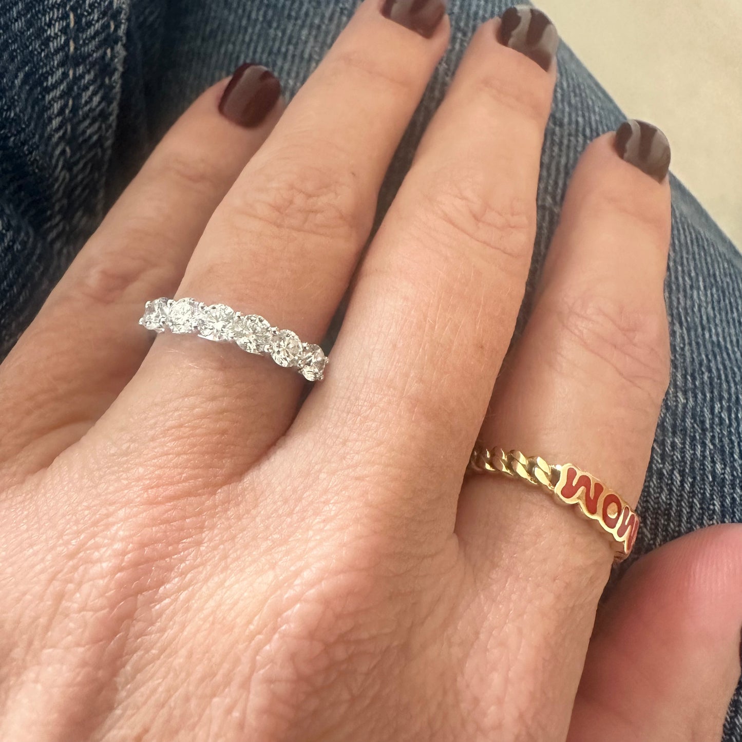 9ct White Gold Half Eternity Band