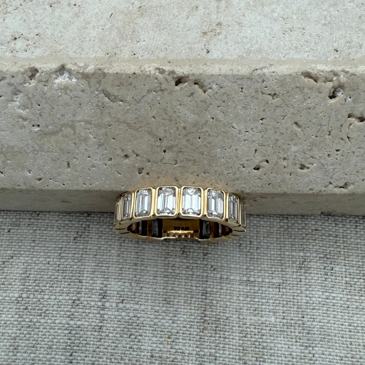Emerald Bezel Eternity Ring