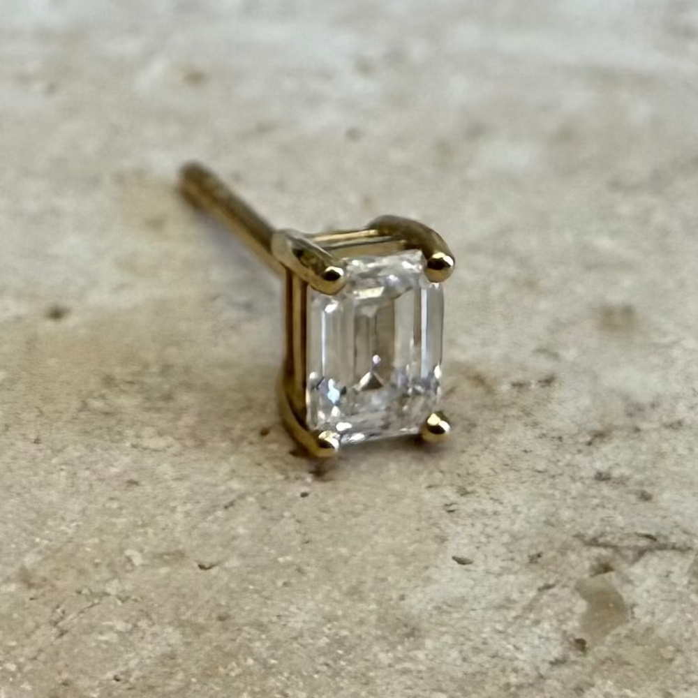 Emerald Diamond Stud