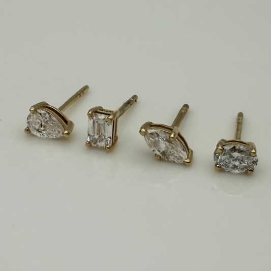 Pear Diamond Stud