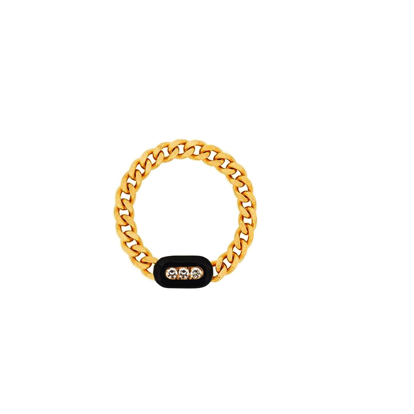 Cuban Chain, Diamond and Enamel Ring